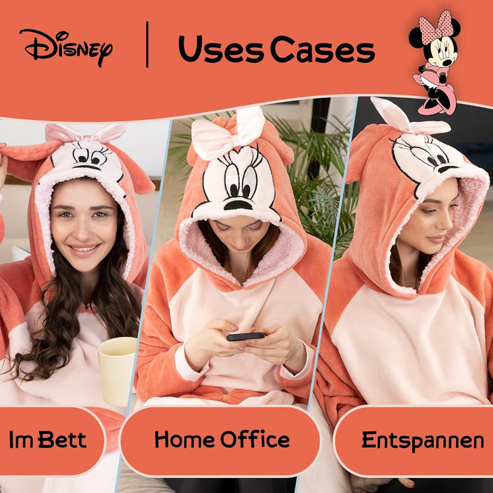 Disney Hoodie Damen Oversized Stitch Hoodie Übergrosser Flauschiger Kapuzenpullover - Lilo und Stitc