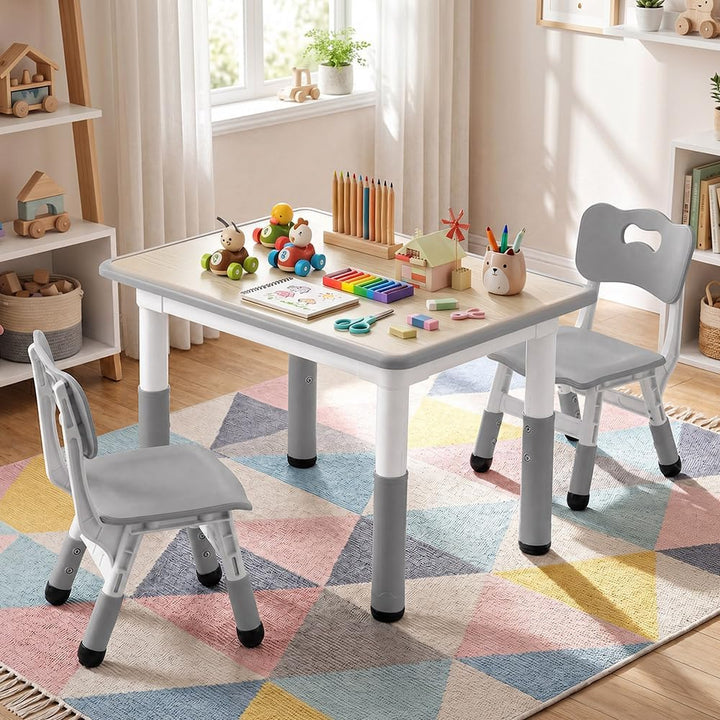 Playpals Kindertisch mit 2 Stühlen Set für Kinder von 2 bis 10 Jahren | Tisch Stuhl höhenverstellbar