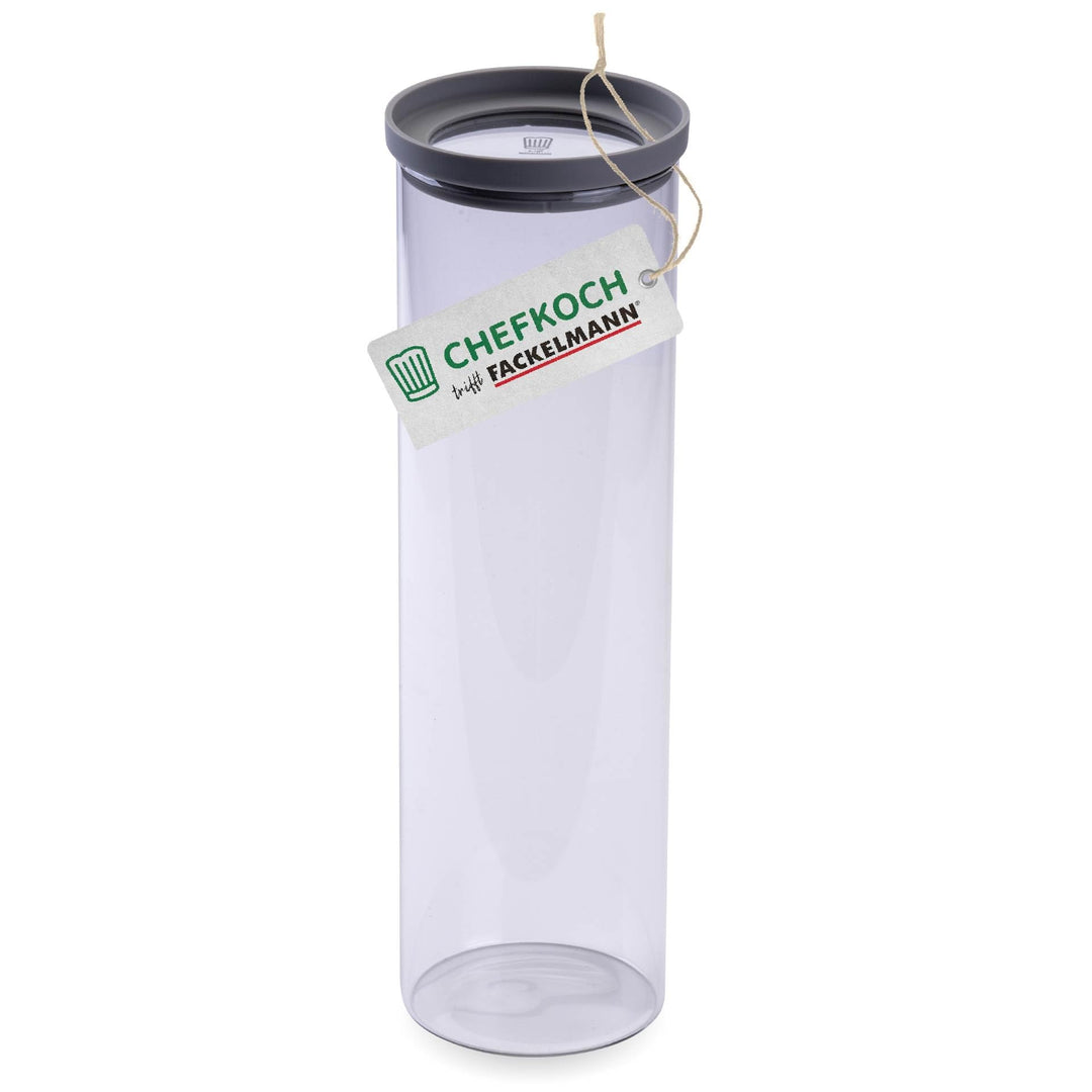 FACKELMANN Chefkoch trifft Vorratsbehälter mit Glasdeckel – 2 L, Borosilikatglas, luftdicht & stapel