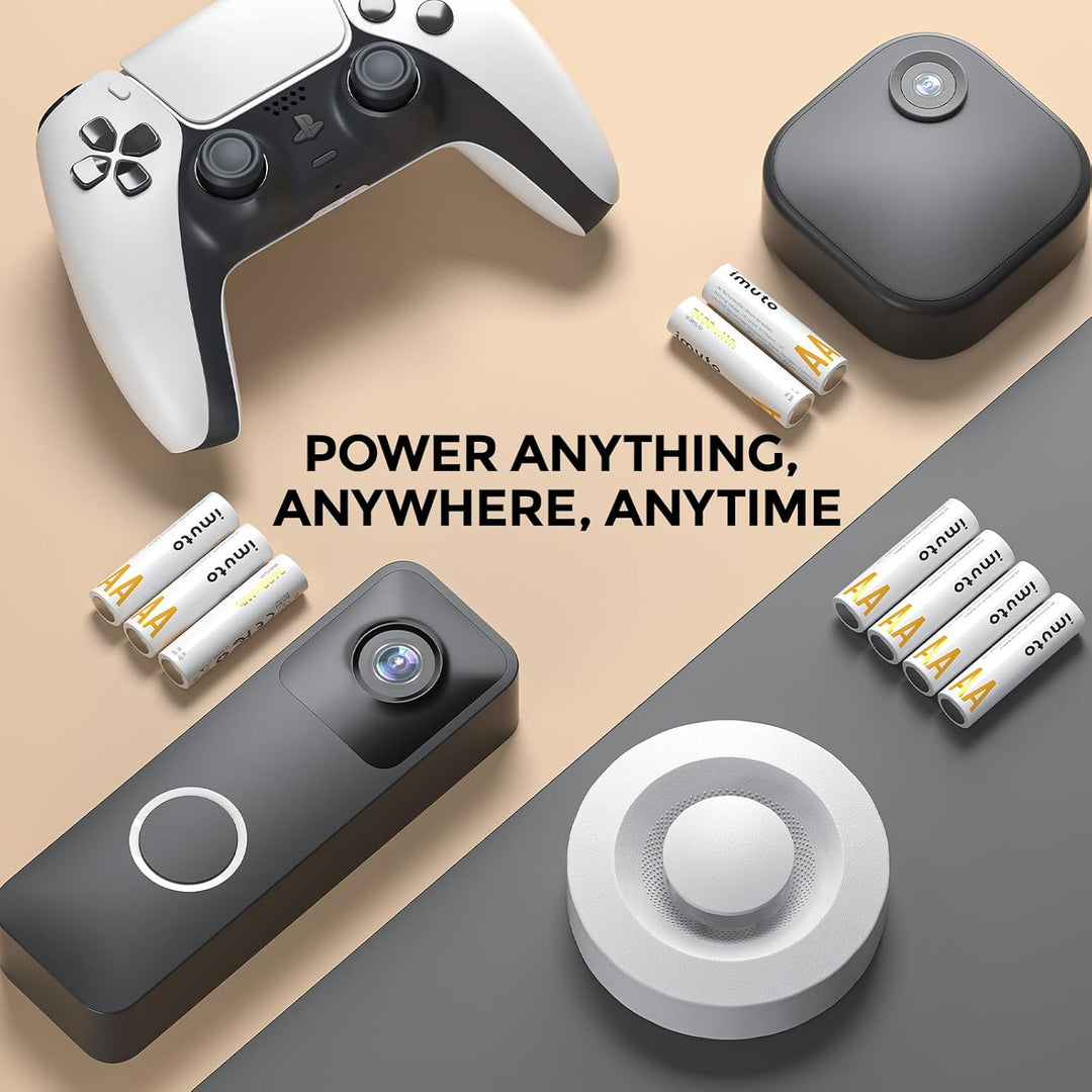 imuto Batterien AA 8 Stück Wiederaufladbare Lithium 1,5V (3600-IMU8AA) AA*8 3600mWh, AA*8 3600mWh