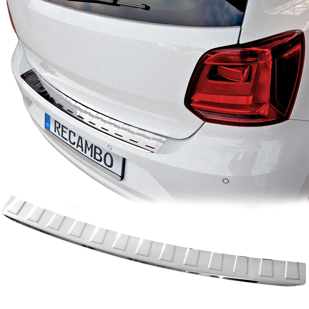 Recambo Ladekantenschutz Edelstahl Chrom kompatibel für Vw Polo V 6C | 04.2014-2017 | Mit Abkantung