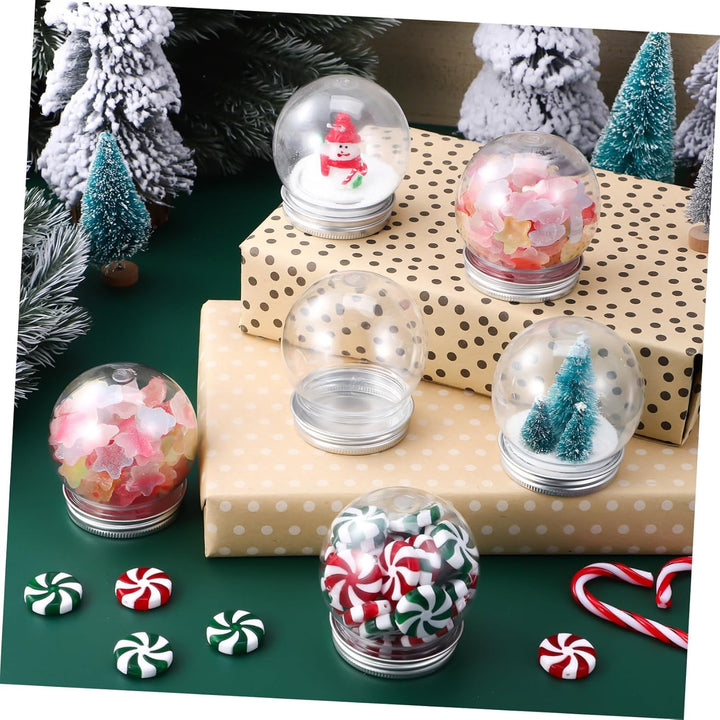 BESTOYARD 10 StüCk Transparente DIY Plastik Schneekugel Flaschen Mit Schraubverschluss FüR SüssIgkei