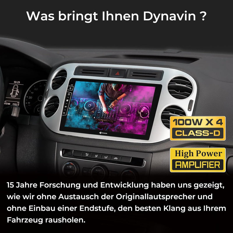 DYNAVIN Android Autoradio Navi Kompatibel für VW Golf 5 Plus | Tiguan 2007-2016, mit 4 * 100W DSP Ve