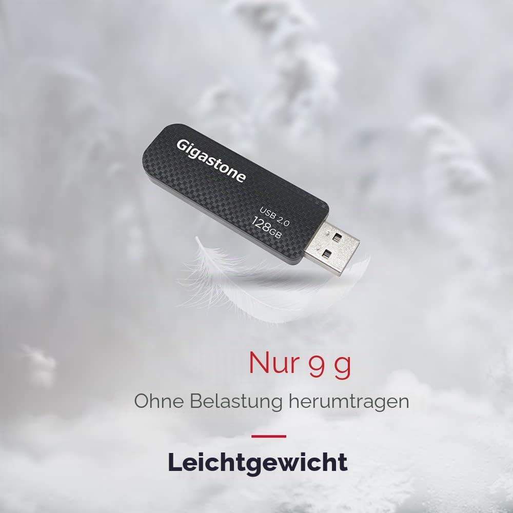 Gigastone V30 USB-Stick 128GB 2 Stück Speicherstick USB 2.0 Für PC/Tablet/TV/Auto (Schwarz) 128 GB 2