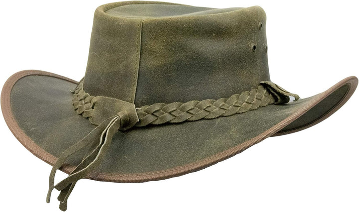 Black Jungle Bulat Lederhut, Westernhut, Australienhut, Cowboyhut S Khaki, S Khaki