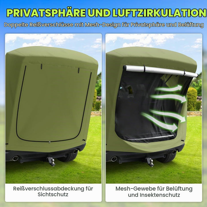 Universal Heckklappenzelt Caddy - Wasserdichtes Auto Heckzelt für Camping &amp; Reisen mit UV-Schutz -St