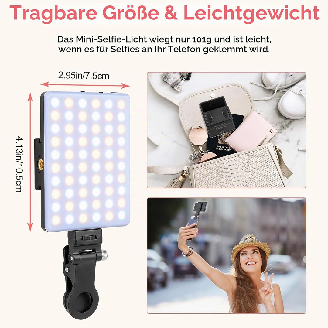 XINBAOHONG Wiederaufladbares Clip-Füll-Videokonferenzlicht, Selfie-Licht für Telefon, Android, Kamer