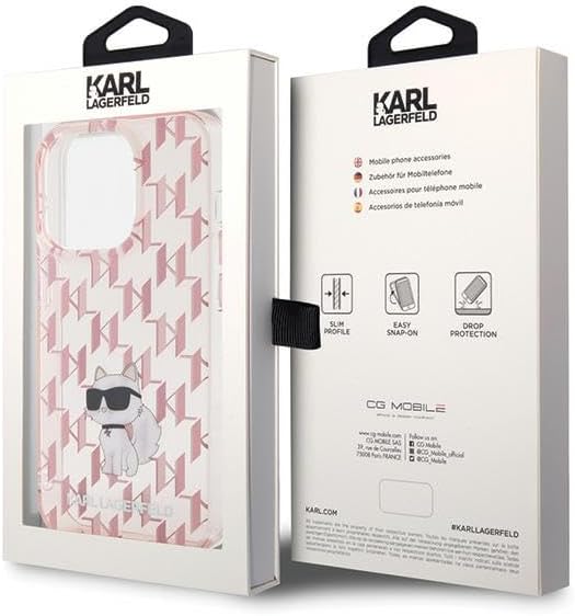 Karl Lagerfeld KLHCP15XHNCMKLP Hülle für iPhone 15 Pro Max 6.7" Rosa hardcase Monogram Choupette