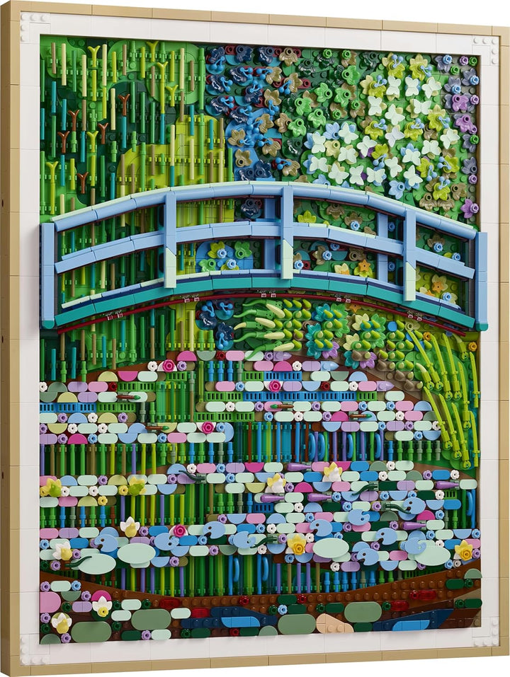 LEGO Art Claude Monet - Die Brücke über den Seerosenteich - Hängendes 3D Wandkunstwerk für die Wohnu