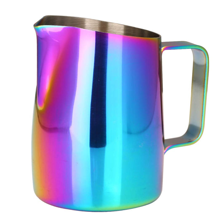 Dianoo Espresso-Milchaufschäumer, Milchkännchen, Edelstahl, für Kaffee-Latte-Kunst, 420 ml mehrfarbi