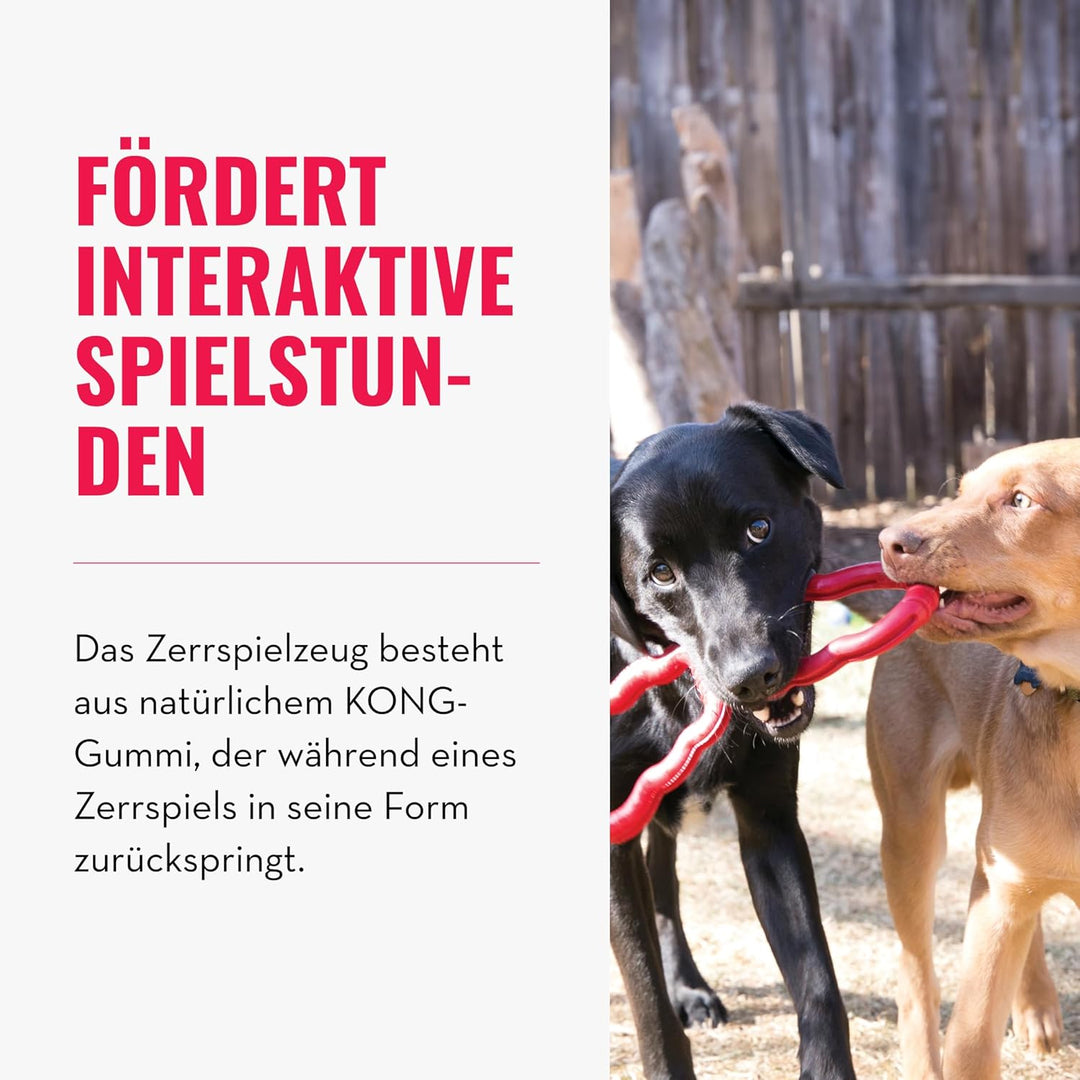 KONG Tug Toy - Hundespielzeug aus Naturkautschuk zum Spielen - Für Mittlelgrosse/Grosse Hunde L 33 x