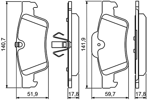 Bosch BP1128 Bremsbeläge - Hinterachse - ECE-R90 Zertifizierung - vier Bremsbeläge pro Set