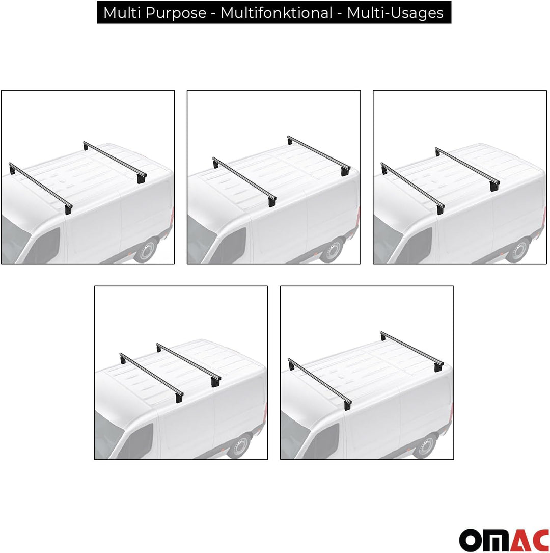 Menabo Dachträger Querträger kompatibel mit VW Caddy 2003-2011 Grundträger Aluminium Silber Professi