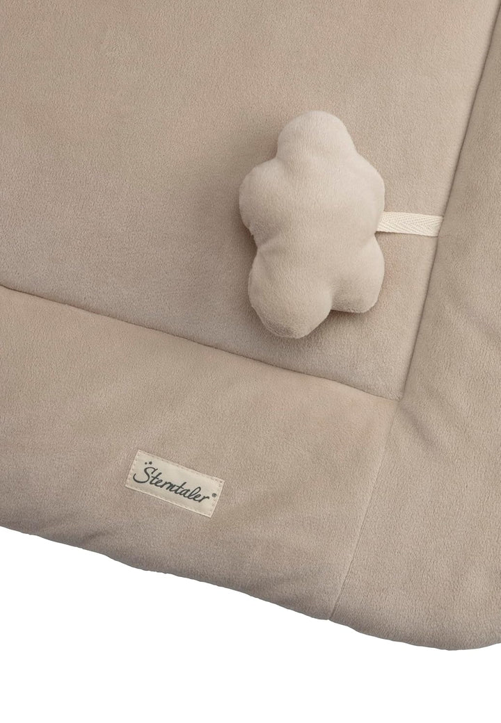 Spieldecke Ente Edda Lou, Baby Krabbeldecke 100 x 100 cm mit Spiegel, Knisterpapier, Quietsche und R