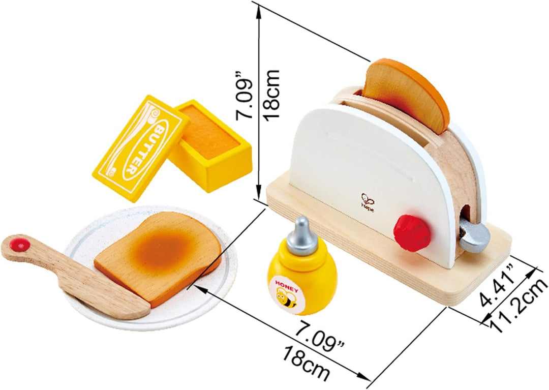 Hape Pop-up-Toaster-Set| Küchen-Fantasiespiel mit Frühstückszubehör für Kinder von Hape, Weiss Singl