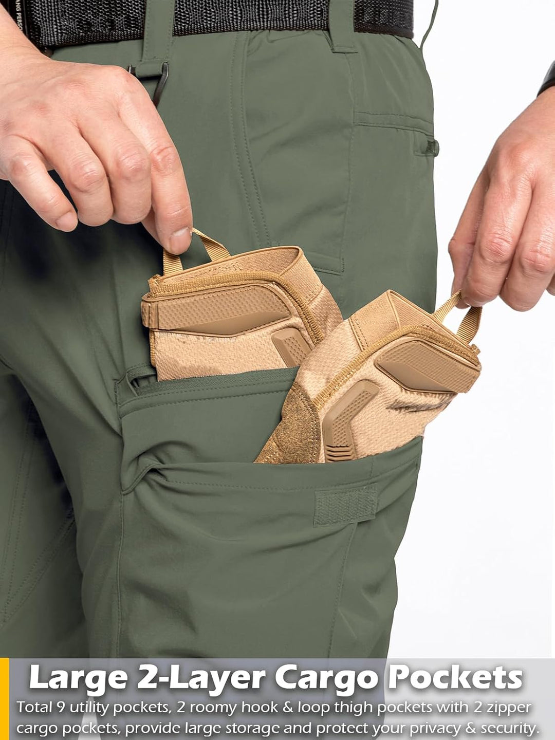 CARWORNIC Herren Schnelltrocknend Taktisch Hose Leicht Wanderhose Angelhose Stretch Cargohose 30W /