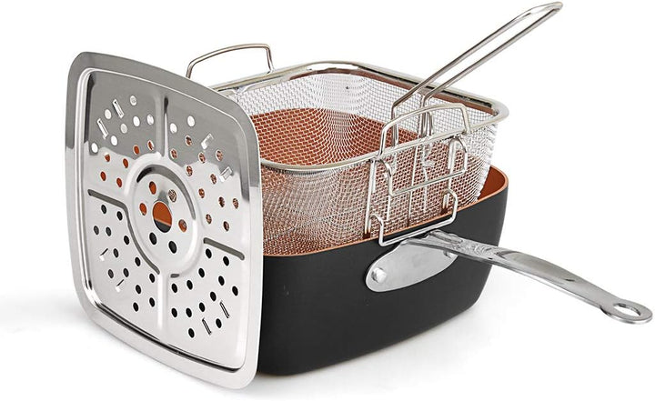 CS Kochsysteme 6 in 1 Multipfannenset KUPFERBERG indukionsfähiges Multi-Pfannenset zum Kochen, Brate