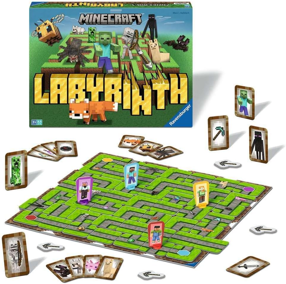 Ravensburger 24684 - Minecraft Labyrinth - Der Spieleklassiker für 2-4 Spieler ab 7 Jahren mit Chara