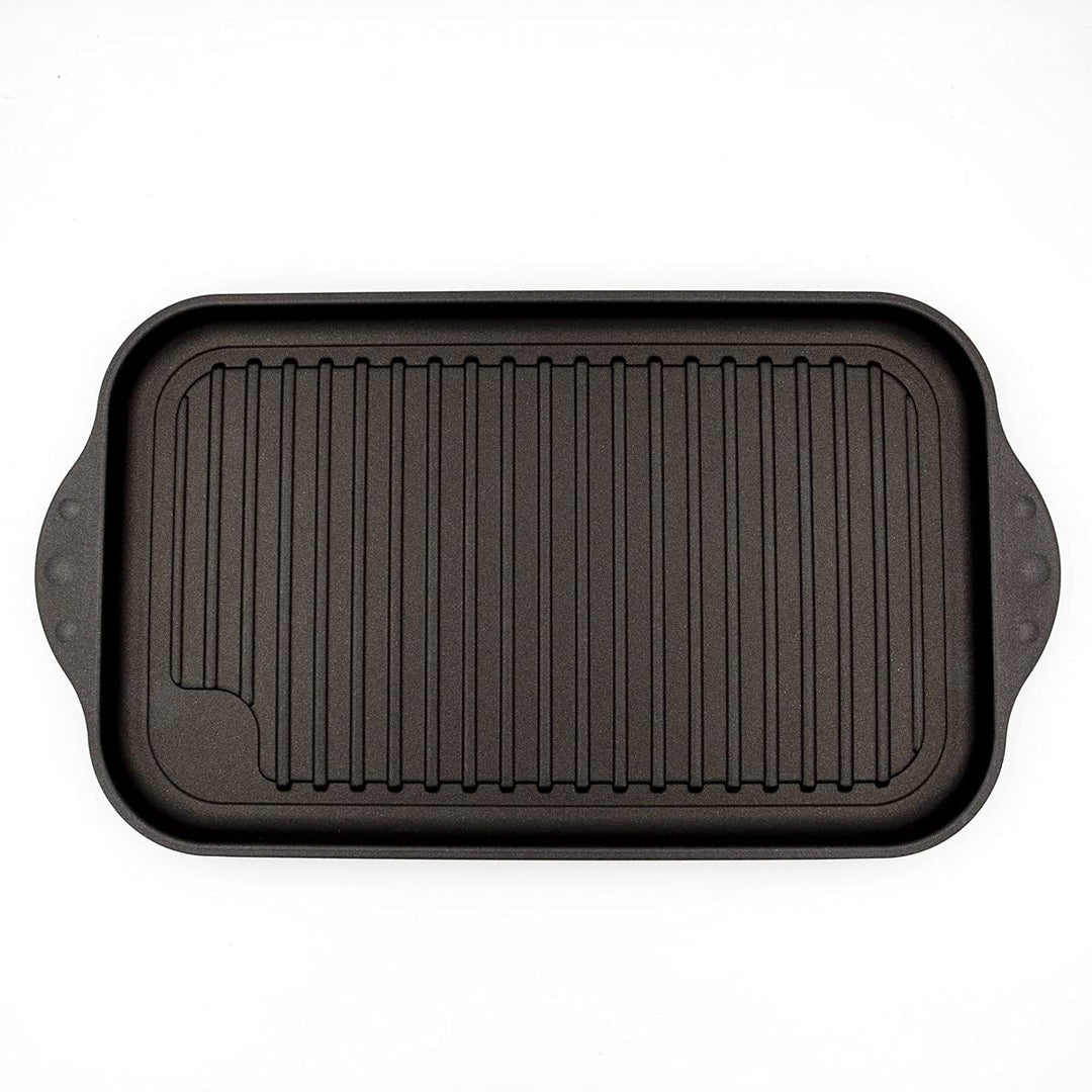 NOWA Grill- und Teppanyakiplatte, LxBxH 37,5x22x2 cm, backofenfest bis 300 °C, Antihaft beschichtet,