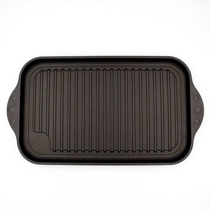NOWA Grill- und Teppanyakiplatte, LxBxH 37,5x22x2 cm, backofenfest bis 300 °C, Antihaft beschichtet,