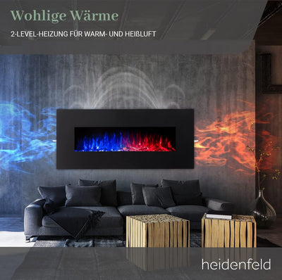 Heidenfeld Elektrokamin HF-WK300 - 𝟯 𝐉𝐀𝐇𝐑𝐄 𝐆𝐀𝐑𝐀𝐍𝐓𝐈𝐄 - 1500 Watt - LED Kamin mit 10 Farben - Fernbedi