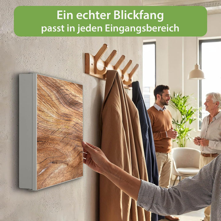 banjado Grosser Schlüsselkasten Glas - Schlüsselbox 30x30cm mit 50 Haken - Schlüsselkasten modern fü