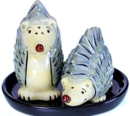 Igel Salz und Pfefferstreuer Figur Keramik Tier Geschenk Küche Frühstückstisch Set