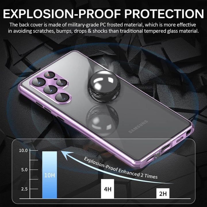 Miimall Kompatibel mit Samsung Galaxy S23 Ultra Hülle, Aluminum+PC S23 Ultra Full Cover Case mit Ant