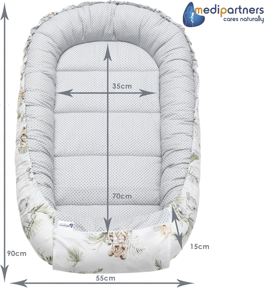 Medi Partners Babynest Kuschelnest Babynestchen 100% Baumwolle Nestchen Reisebett für Babys Säugling