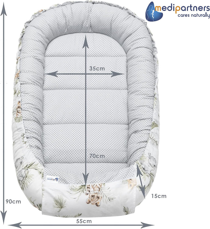 Medi Partners Babynest Kuschelnest Babynestchen 100% Baumwolle Nestchen Reisebett für Babys Säugling