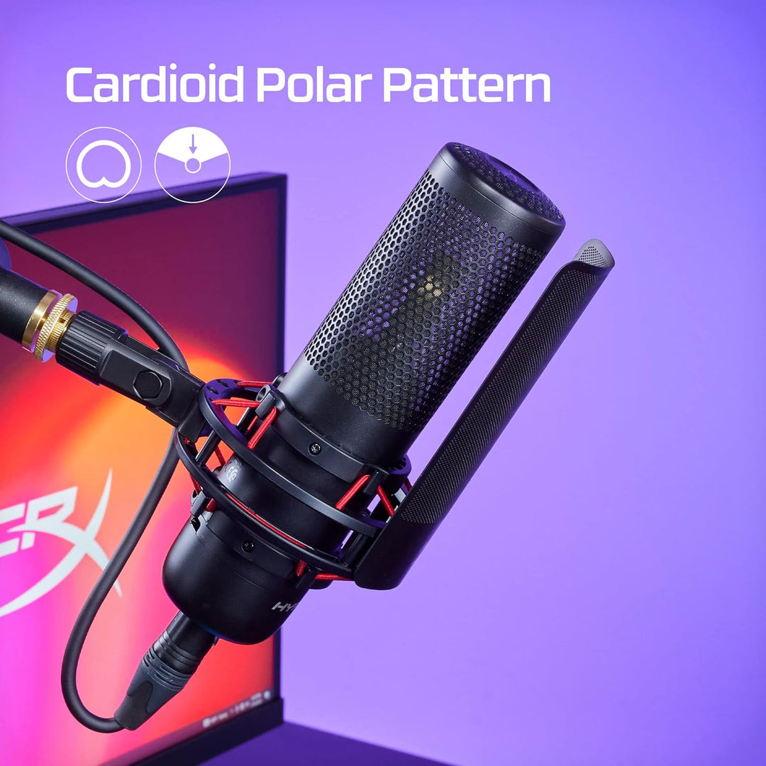 HyperX ProCast – Grossmembran-Kondensatormikrofon, XLR-Anschluss, Schwarz ProCast Einzeln Schwarz, P
