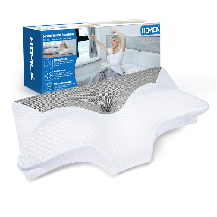 HOMCA Orthopädisches Kissen Memory Foam Nackenstützkissen für HWS Ergonomisches Kopfkissen für Rücke