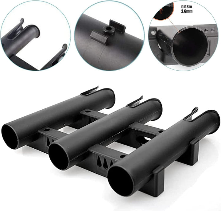 BigTron Angel Rutenhalter, 3 Röhren Ruten Ständer Wandmontage Boot Seitenmontage mit Schlitz, alle Z