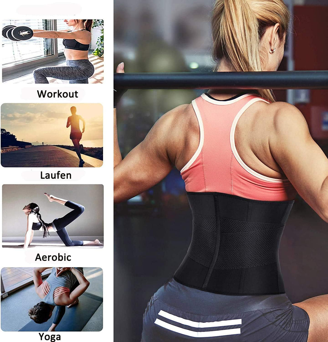 Gotoly Damen Bauchweggürtel Taillenformer Sport Fitnessgürtel Schwitzgürtel Body Shaper Verstellbare