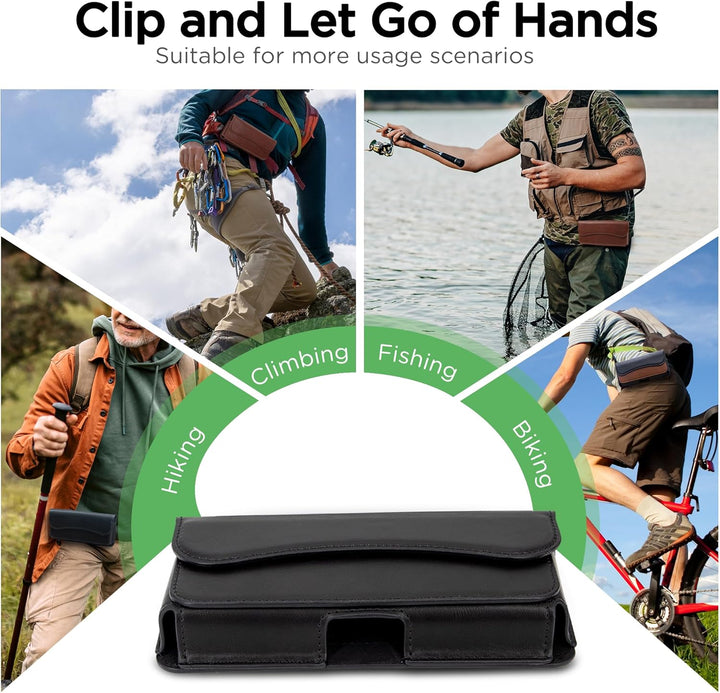 INGIDO Handy Gürteltasche Premium Leder Tasche mit Gürtelclip Handytasche für iPhone 15 Pro Max 14 P