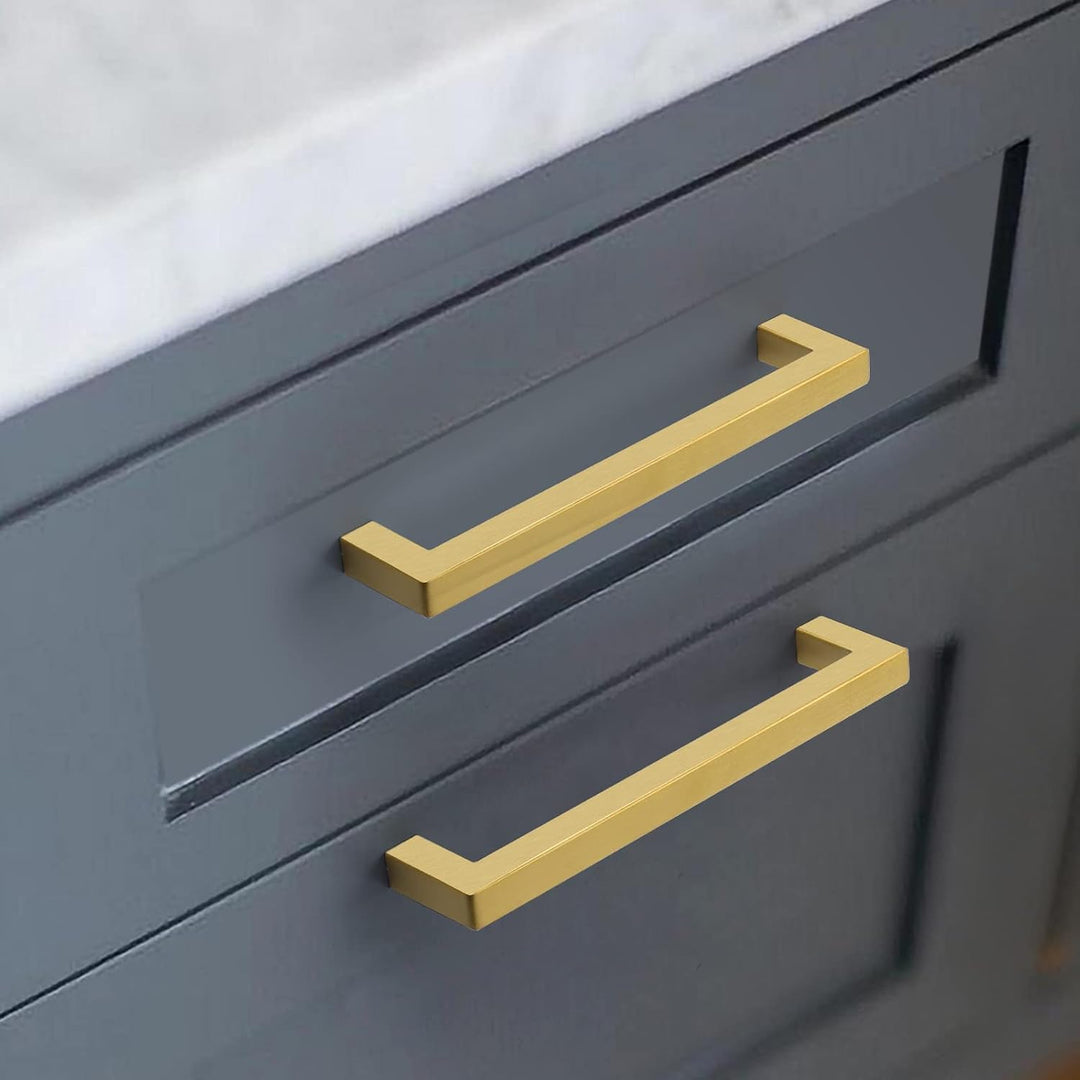 Goldenwarm 10 Stück Möbelgriffe Küchengriffe Edelstahl Griffe Möbel Gold LSJ12GD458 Türgriffe Küche