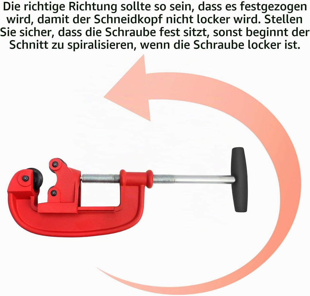 QWORK Robuster Rohrschneider, 1-inch (25 mm) bis 3-inch (80 mm) Leitungsschneider für Schneiden von