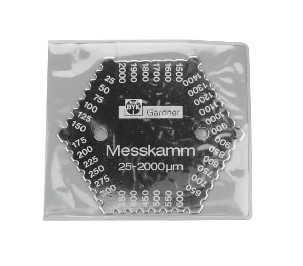 ADLER Schichtstärke Messkamm, Dickenmessgerät, Nassfilm 25-2000 µm, Edelstahl, verschleissfest