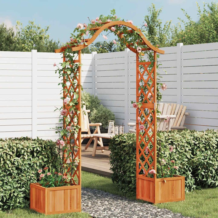 vidaXL Tannenholz Massiv Garten Pergola mit Blumenkasten Rosenbogen Torbogen Rankhilfe Spalier Rankg