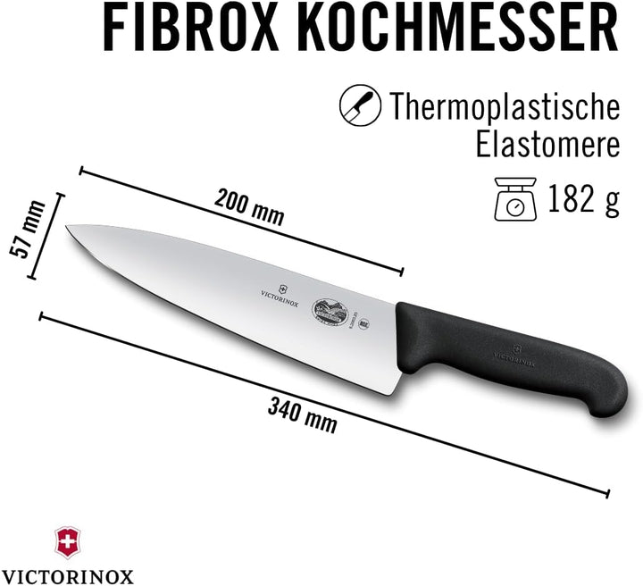 Victorinox 5.2063.20, coltello per sfilettare in acciaio inox da 20 cm, nero, standard Single, Singl