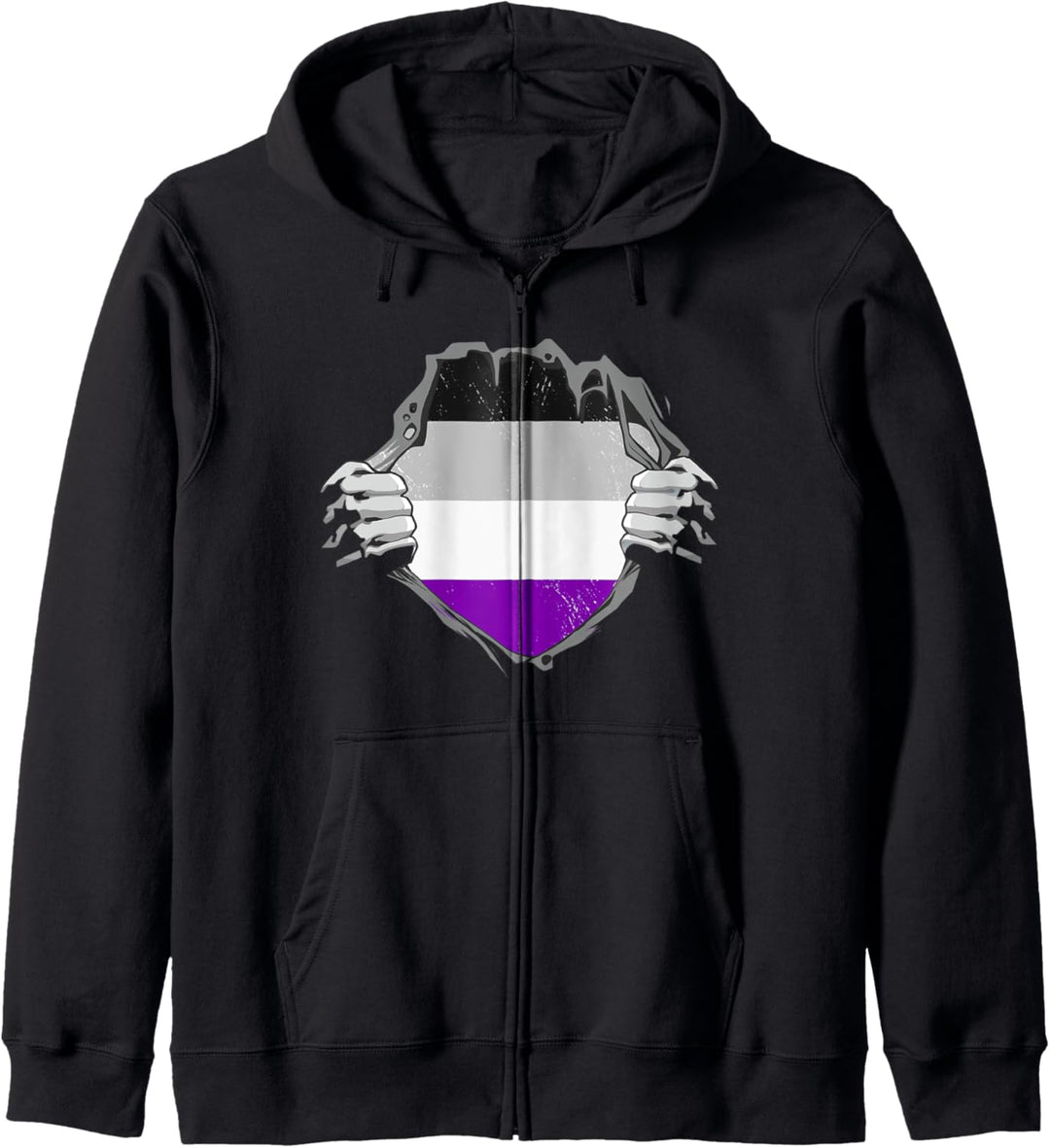 Asexueller Brust, Ace Pride Flagge, Asexualität LGBT Aromantic Kapuzenjacke