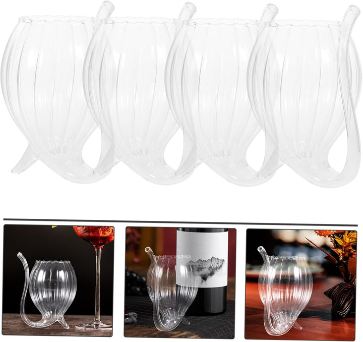 Cabilock 4 Stücke Cocktailgläser Vampir Weinglas mit Strohhalm Portwein Gläser Sektgläser Rotweinglä