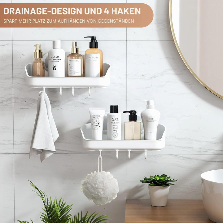 Luxear 2Pack Duschablage mit Saugnäpfen Ablage Dusche Max.20KG belastbar Duschkorb mit starke Saugna