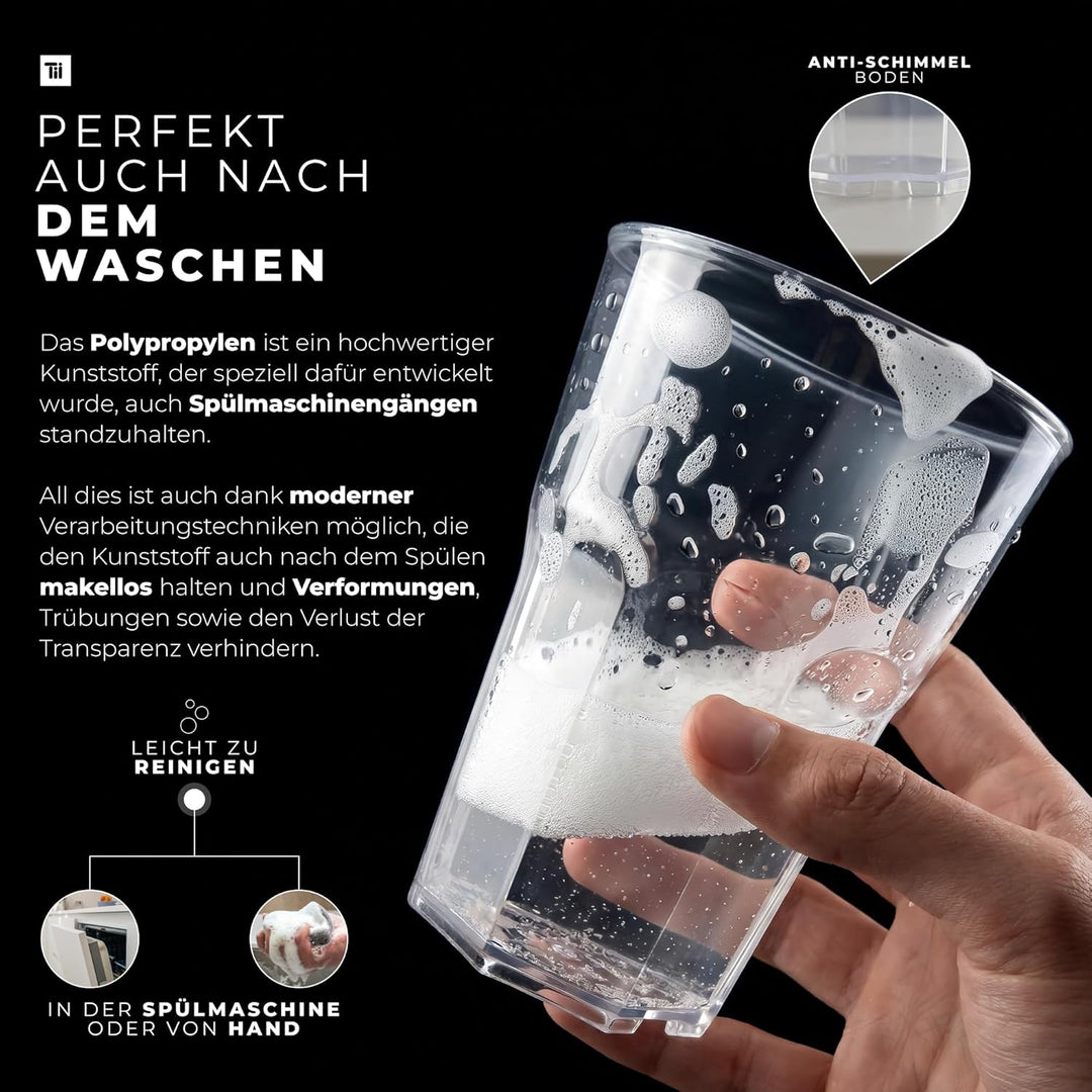 TUNDRA ICE INTERNATIONAL - Set mit 40 Trinkgläsern, Bier, Wasser, Verwendung &amp; Wiederverwendung, lei