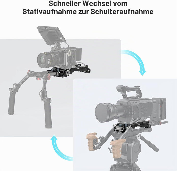 SMALLRIG Schulterplatte mit Schnellverschluss für Sony VCT-14 Stativadapter mit eingebauter Rosetten
