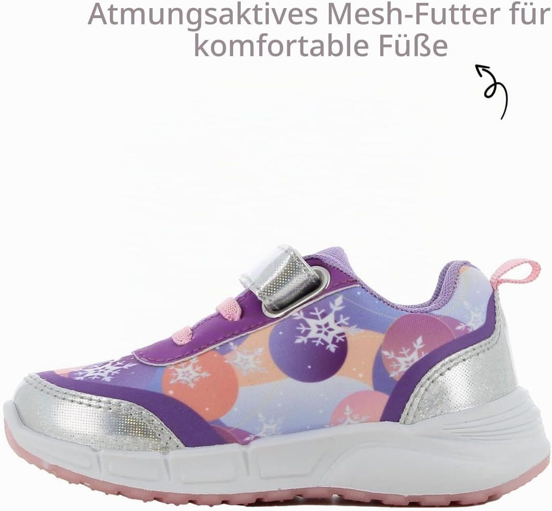 Disney Frozen Schuhe Mädchen 2 bis 8 Jahre, Kinderschuhe mit Anna und ELSA Motiv, Leuchtschuhe Kinde