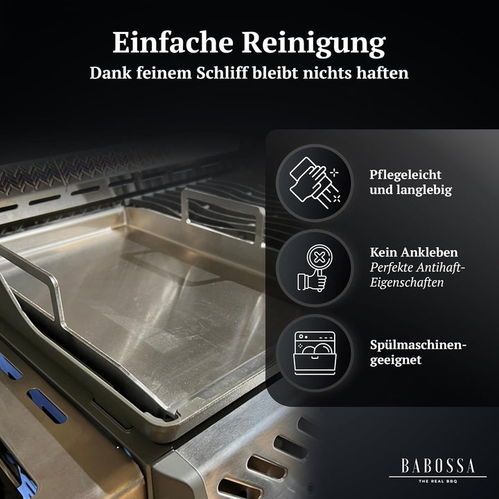 BABOSSA Premium Einsatzpfanne/Plancha kompatibel mit allen Napoleon Rogue Modellen | 44.9x27.4cm | M