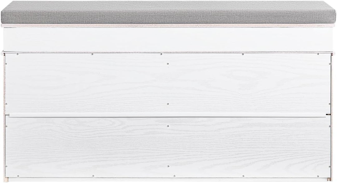 SoBuy Schuhbank mit Sitzfläche und 2 Klappen, schmaler Schuhschrank mit Sitzbank & Schuhregal platzs