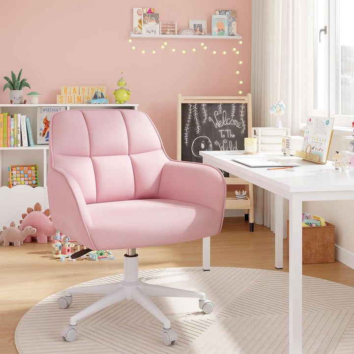 YOUDENOVA Schreibtischstuhl, Drehstuhl mit Rollen, Schminkstuhl Höhenverstellbar, Homeoffice Stuhl,