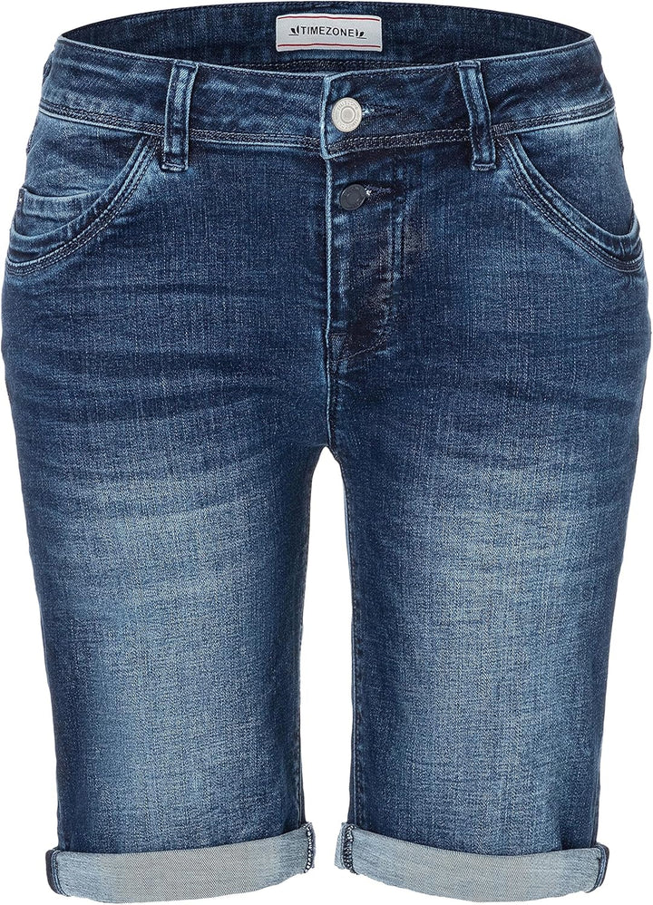Timezone Damen Slim Nalitz Shorts 25 Lush Blue Wash, 25 Lush Blue Wash